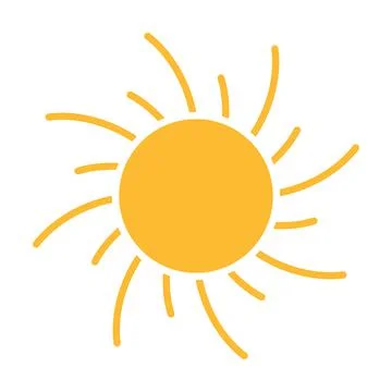 Sun flat icon vector. Summer pictogram. Sunlight symbol. for website design, Illustrazione stock