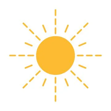 Sun flat icon vector. Summer pictogram. Sunlight symbol. for website design, Stock Illustration