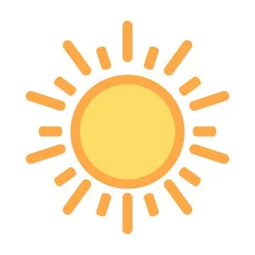 Sun flat icon vector. Summer pictogram. Sunlight symbol. for website design.. Stock Illustration