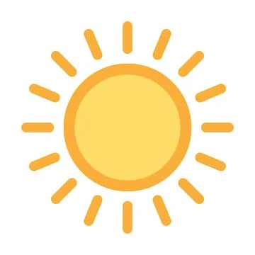 Sun flat icon vector. Summer pictogram. Sunlight symbol. for website design.. Illustrazione stock