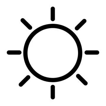 Sun flat outline icon イラスト素材