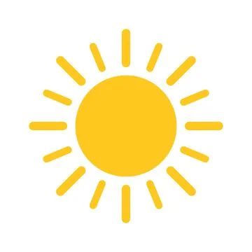 Sun Flat Style Icon Vector Design Stock Illustration