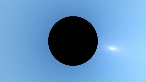 The sun flies around the black planet counterclockwise. Stock Footage