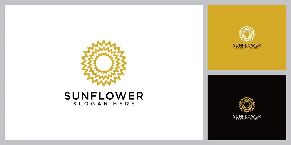 Sun flower logo vector design Stock Illustration