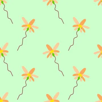 Sun flowers branch repeat pattern Stock-Illustration