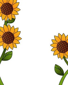 Sun Flowers Frame Collection. Frame with sunflowers for wedding invitations a Stock Illustration