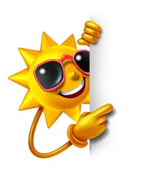 Sun fun with blank sign Stock Illustration