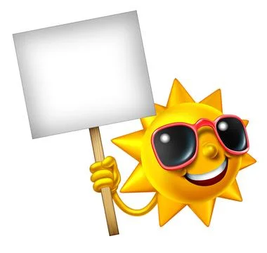 Sun Fun Mascot Sign Stock-Illustration