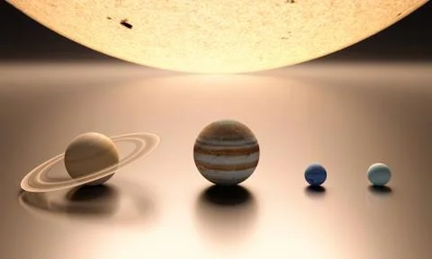 The sun the gas planets blank Stock Illustration