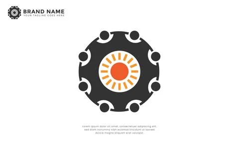Sun Gear Logo Stock Illustration