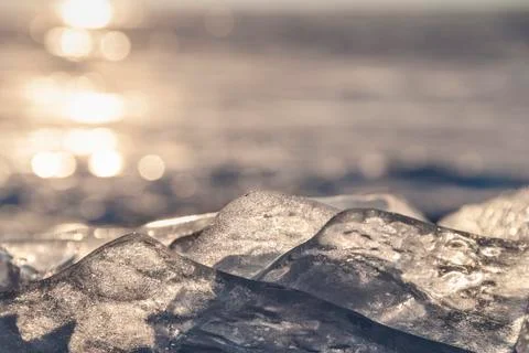 Sun glare on ice Stock Photos