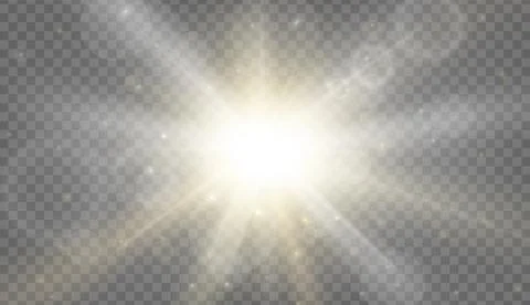 Sun glare realistic effect isolated on transparent background. Vector Stock Illustration