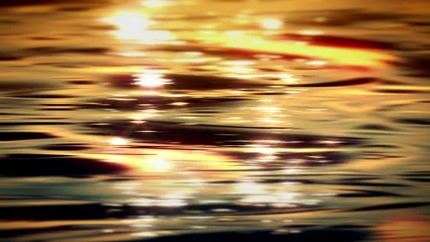 Sun glare reflected in water surface Stock Footage 195330726