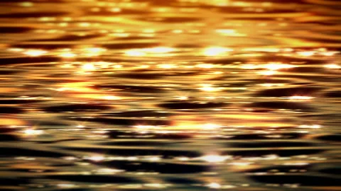Sun glare reflected in water surface Stock Footage 195330894