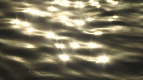 Sun glare in the river or the ocean at sunset, natural background, 4K Stock Footage 113031630