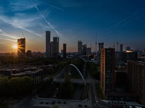 Sun glare at Sunset Stock Photos