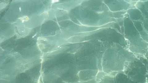 Sun glare on the surface of turquoise ocean water, close up Stock Footage 306041402
