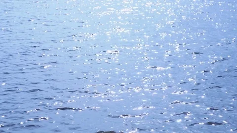 Sun glare on the water defocused with strong bokeh effect Stock Footage 79139603