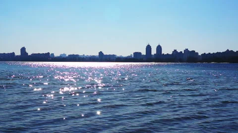 Sun glare on the water Video stock 48074154