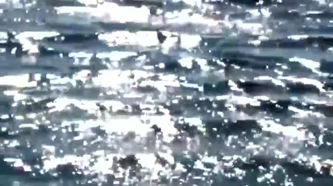 Sun glare on the water. Stock Footage 133597493