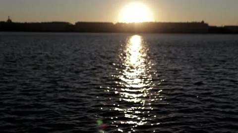 Sun glare on the water Stock Footage 144728891