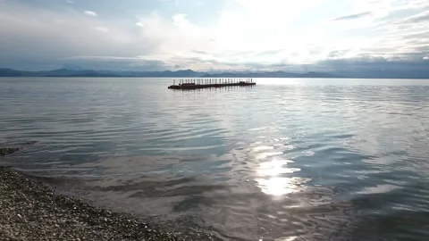 Sun glare on the water Stock Footage 174995157