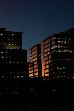 Sun on glass windows Stock Photos