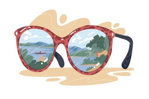 Sun glasses accessory with view Stock Illustration