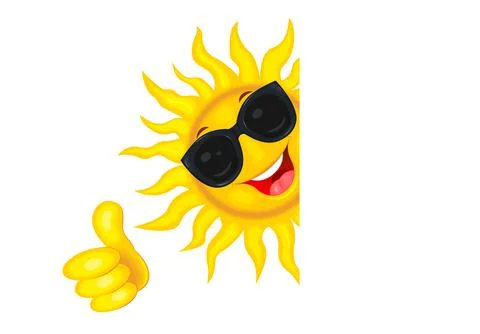 Sun with glasses and everything is fine Stock Illustration