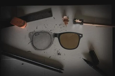 Sun glasses in the making Stock Photos