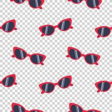 Sun glasses, seamless pattern in flat style Stock Illustration