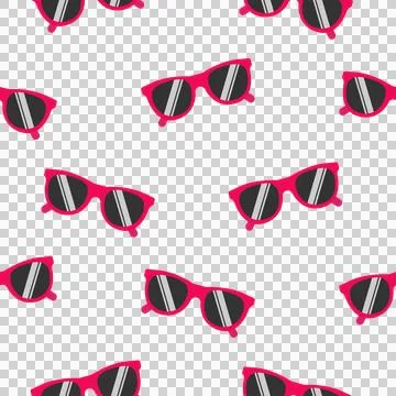 Sun glasses, seamless pattern in flat style Stock Illustration