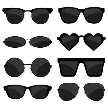 Sun glasses set vector design illustration isolated on white background Stock Illustration