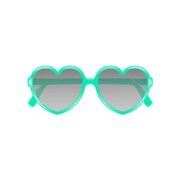 Sun glasses in shape of heart in cyan design Stock Illustration