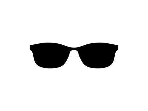 Sun Glasses Silhouette, Front View, Flat Style Illustrazione stock
