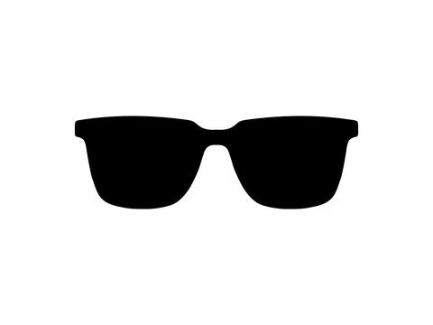 Sun Glasses Silhouette, Front View, Flat Style Stock Illustration