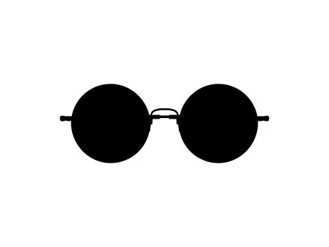 Sun Glasses Silhouette, Front View, Flat Style Stock Illustration
