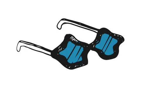 Sun glasses in star shape hand drawn icon Stock Illustration