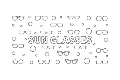 Sun glasses vector horizontal outline illustration Illustrazione stock