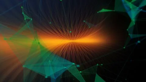 Sun glow with triangles Stock Illustration