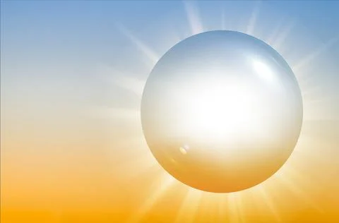 Sun glowing against sky, CGI Stock Photos