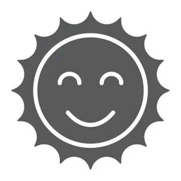 Sun glyph icon, easter and summer, smile sun sign, vector graphics, a solid Stock Illustration