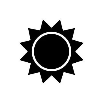 Sun glyph icon. Isolated flat vector symbol illustration on Stock Illustration