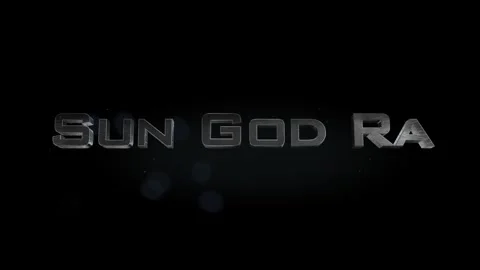 Sun God Ra title 3D metal text on black alpha channel background Stock Footage 301267649