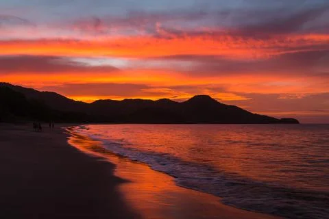 The sun goes down on Guanacaste Stock Photos