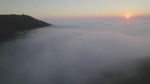 Sun going down in California Aerial footage Stock Footage 163188421