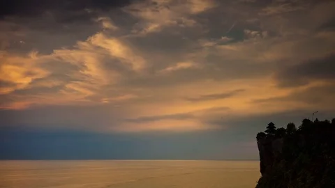 Sun Going Down Over Uluwatu Temple Bali Time Lapse Stock Footage 75068470