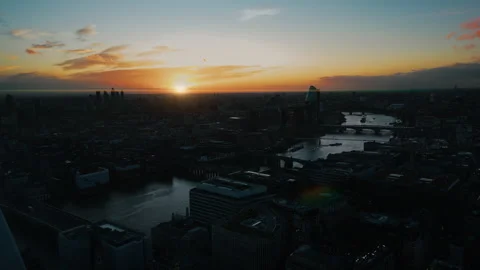 Sun Going Down The Skyline Of London Stock Footage 301912581