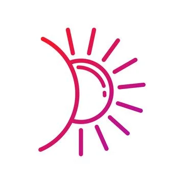 Sun Gradient Icon Vector Illustration Stock Illustration