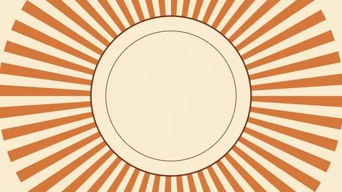 Sun graphic with radiant rays and central circle on light background Stock Illustration